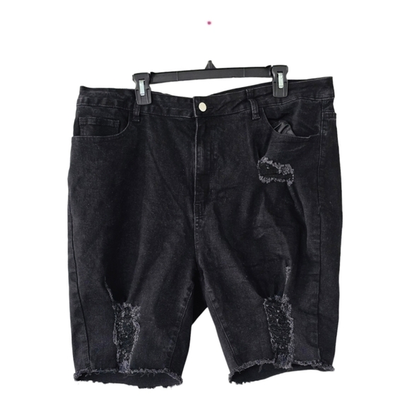 Pacsun women's Ripped Jean Shorts Pants, Size 4XL NWOT black Gym Sports Outdoor - Picture 1 of 10